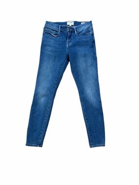 FRAME Le Skinny de Jeanne Mid Rise Crop Medium Wash Jeans 28